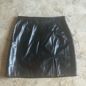 Windsor Sleek Black Faux Leather Skirt